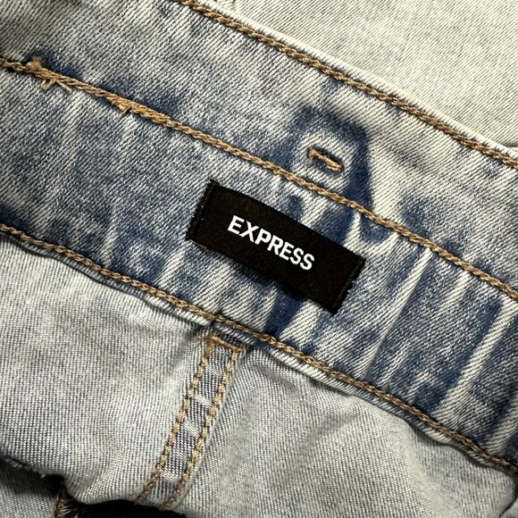 NWOT Express High Waist Paper Bag Denim Shorts Size 00 - Picture 3 of 6